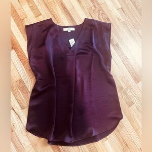 💕LOFT💕 Satin Cap Sleeve V-Neck top